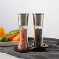 Kitchen BBQ LFGB Herb Spice Mills  Stainless Steel  Pepper Mill and  Salt Mill Mechanism with ABS Base