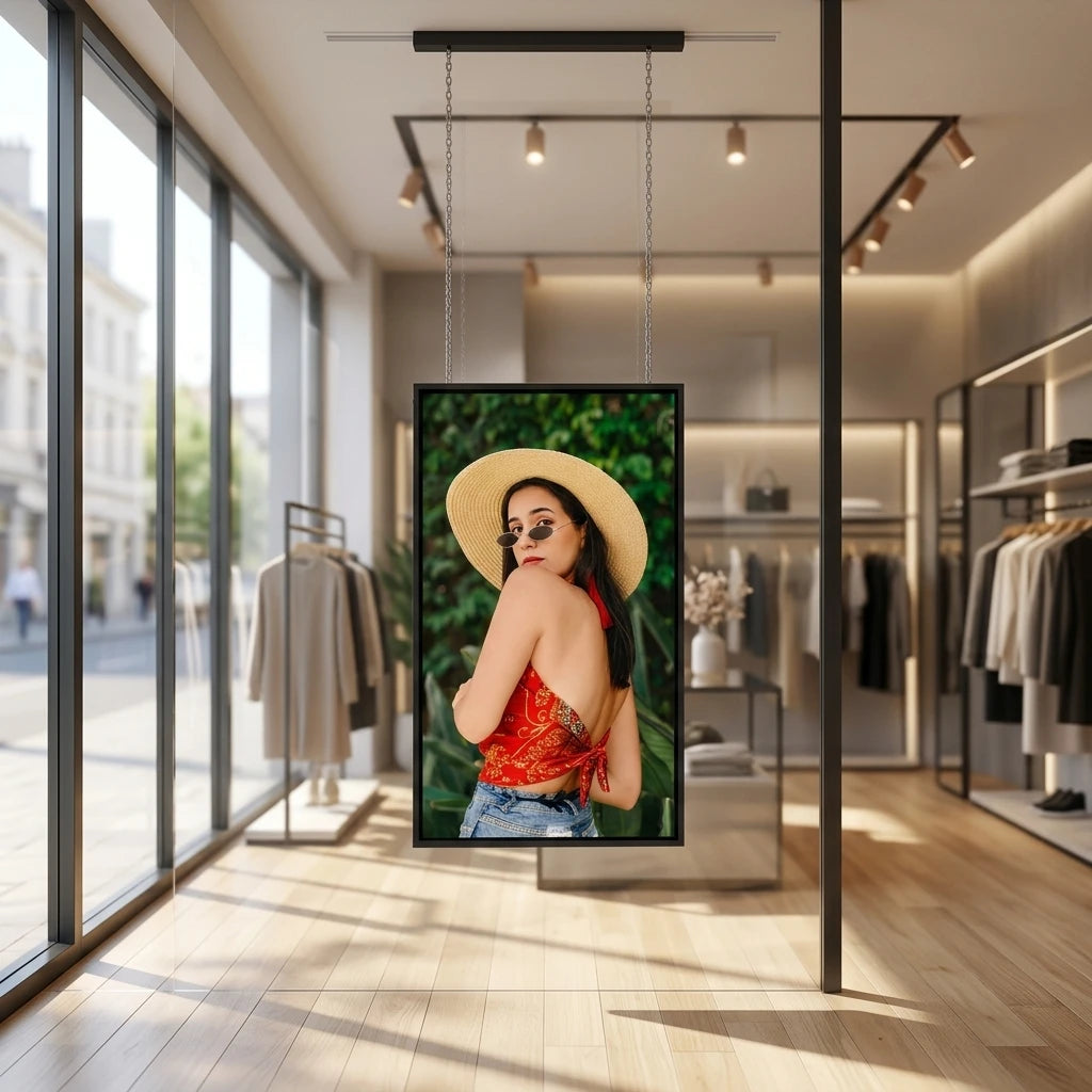 High Brightness Android Version Digital Poster Indoor Outdoor Use Hanging Display Animation for Airports Elevators OEM Supplier