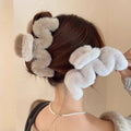 Hot Selling Korean Shark Shape 12cm Wavy Barrette Hair Claw Clips Solid Color Plush Hair Decoration Accessories for Girls Resin