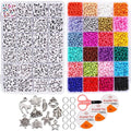 DIY Jewelry Making Kit Beads Bracelets Making Kit Acrylic Glass Pony Beads Alphabet Letter Charm Beads