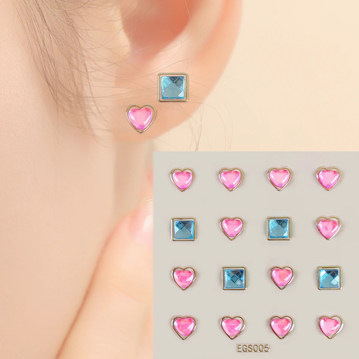 Five & Ten Luxury  Ear Gems Stickers Reusable Butterfly Ear Studs Ear Gem Design Temporary Beauty Products OEM Sticker