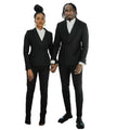 2025 Black Couples Double Breasted Men Suits Shawl Lapel Costume Homme Tuxedo Groom Prom Blazer Masculino Slim Fit 2 Pieces