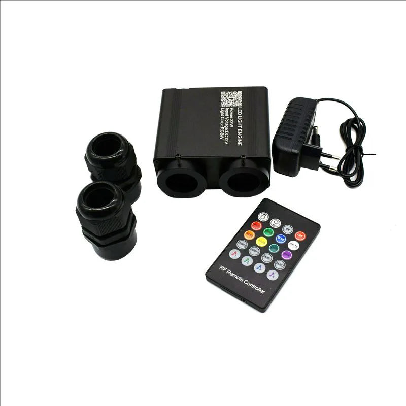 APP Music Control 32W RGBW LED Light Engine With 20key RF Remote Fiber Optic Light Engine For Home Or Car Starry Sky Project