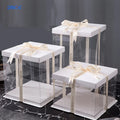 30x30cm Square Transparent Cake Boxes 10 Inch Clear Surrounding Cake Box with Lids  for Birthday Anniversary and Special Events