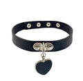Harajuku Style Black Punk Choker Collar Necklace Ins Love Heart Leather Retro Neckband Clavicle Necklace Female Gothic Jewelry