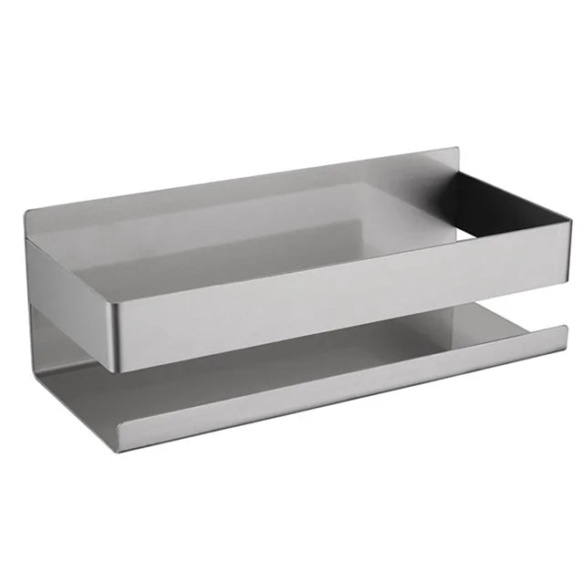 304 Stainless Steel Brushed Nickel /Black Bathroom Shower Caddy Adhesive Bathroom Shelf