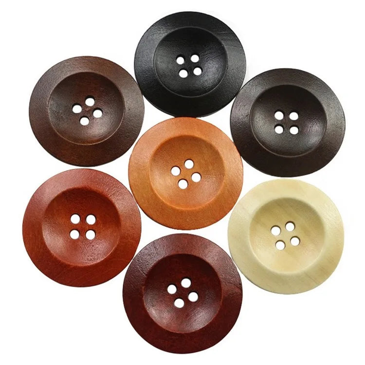 Wholesale Round 4 Hole Wood Buttons Wooden Shirt Buttons for DIY Sewing Craft