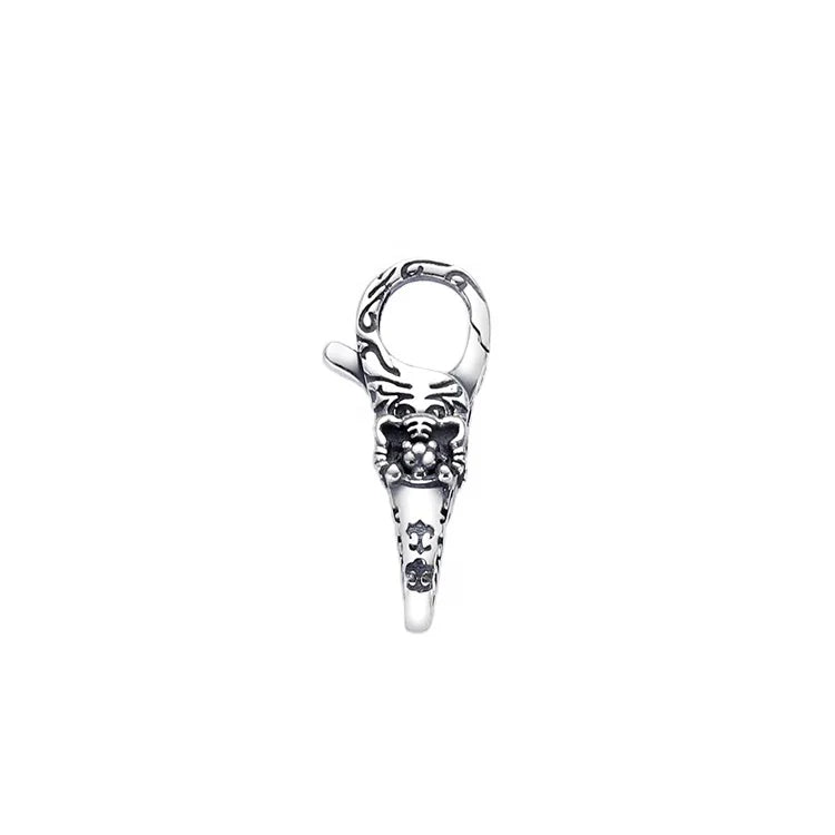 Wholesale Fancy Tiger Shaped Wild Animal 925 Silver Double Locks Lobster Clasp for Bracelets