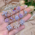 Minimalist Rabbit Snowflake Ring Windmill Four Clover Leaf Ring Adjustable Fidget Rotatable Zircon Ring