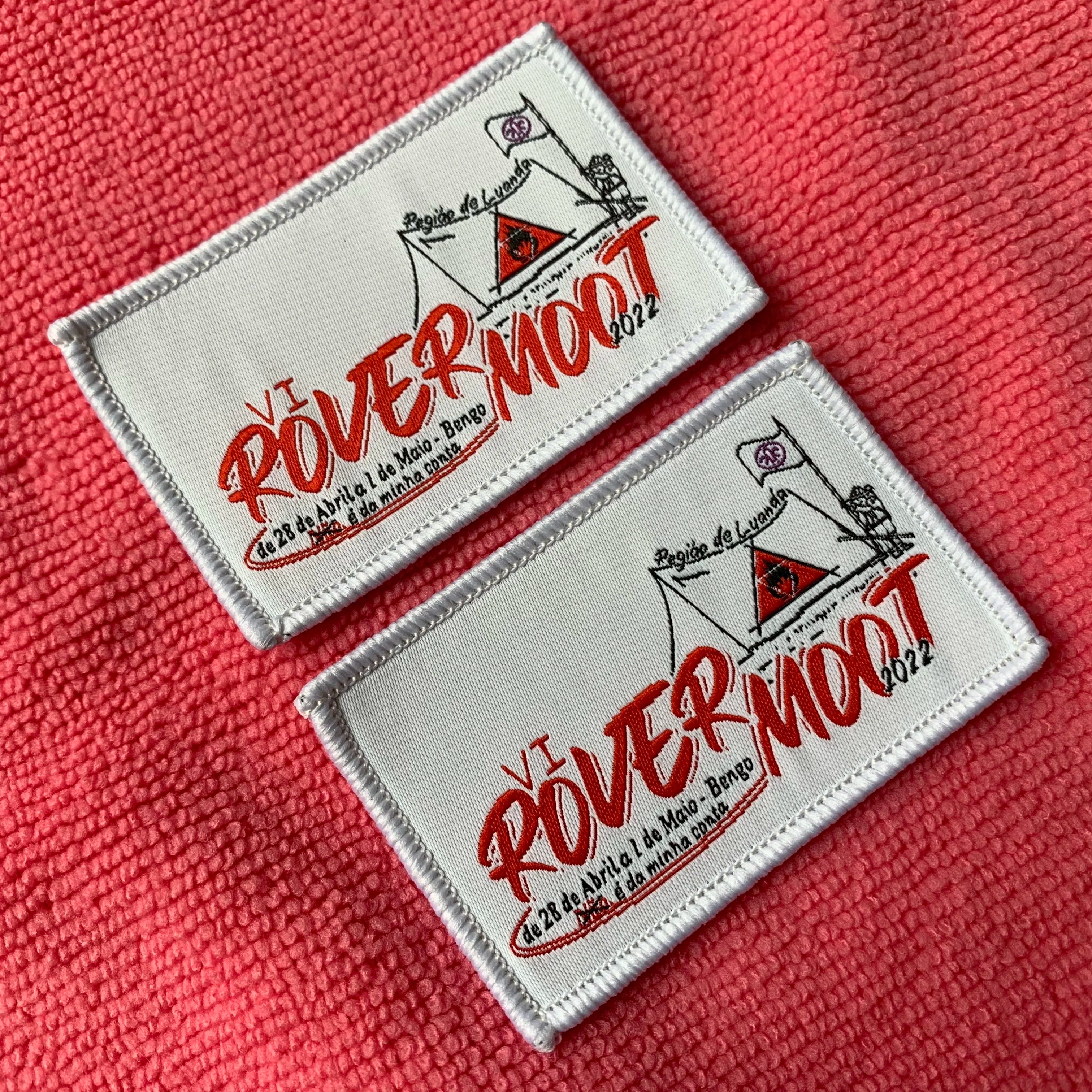 Paper Backing Best Quality Garment Woven Badgeultrasonic Cutting Armband Clothing Emblems for Uniform