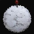 Natural White Jade Natural Hand-carved Pendant Chinese Dragon Phoenix Necklace Lucky Amulet Gift
