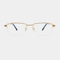 Latest Half Rimless Rectangle Eyewear Metal Gold Male Glasses Spectacles Frame Optical Eyeglasses Frames for Men Spring Hinge