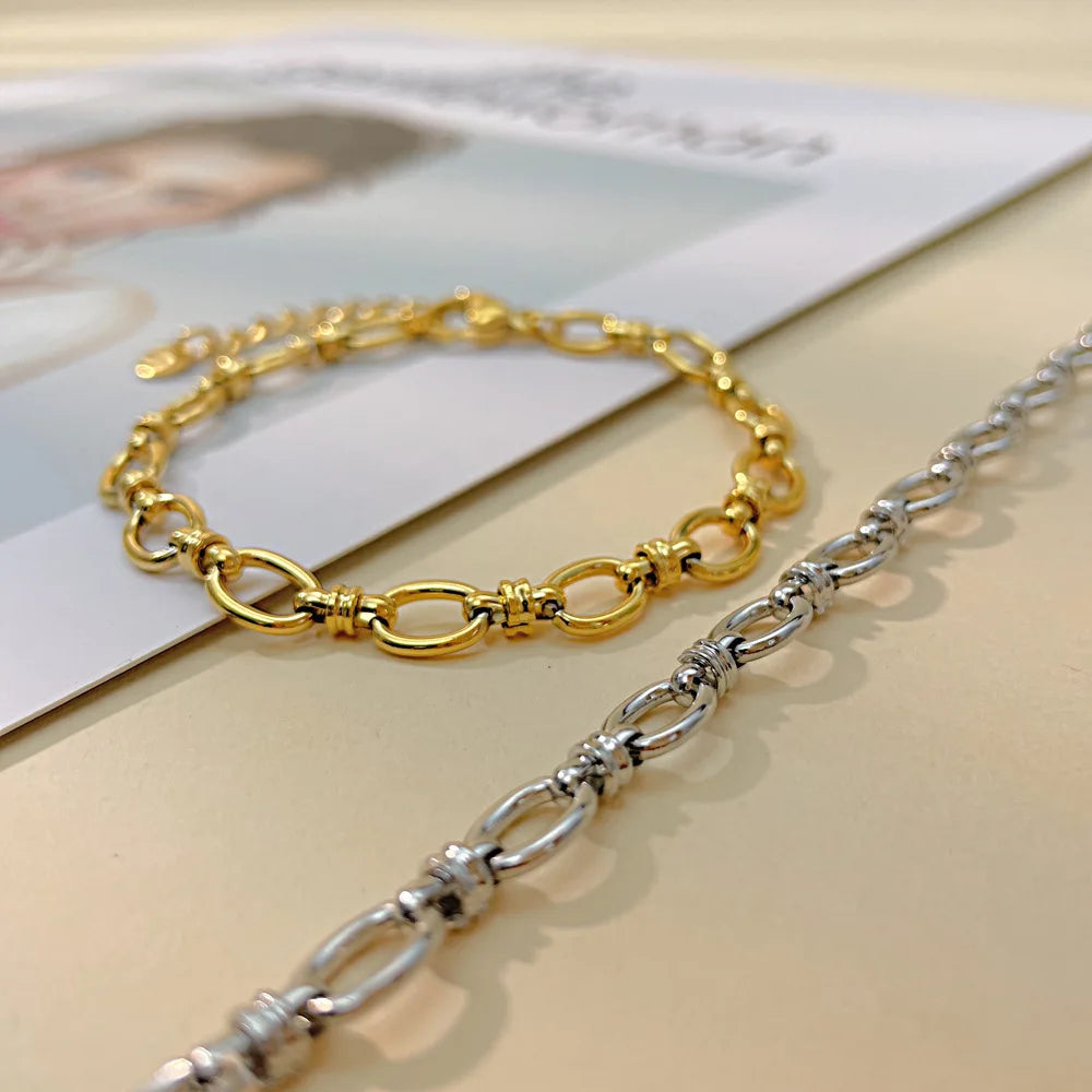 New Fashion Hot Selling Jewelry Chain Hip-Hop Stainless Steel Charm Fashion Simple Bracelet for Women Men 1384