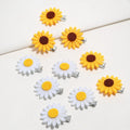 CN 10pcs/set Trendy Felt Flower Hairpins Small Yellow Sunflower Hair Clip for Kids Toddlers