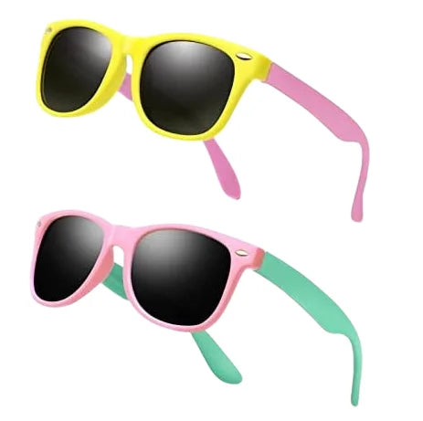 Kids Flexible Silicone Polarized Sunglasses TPEE Rubber Unbreakable Frame for Boys Girls Age 3-10 Children UV Protection