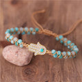 Handmade Zircon Hamsa Hand Charm Braided Gemstone Amazonite Beads Bracelets Bohemian Cord Macrame Bracelet Women Jewelry