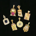 Fashion Cartoon Character Devil Eye Zircon Pendant 18K Gold Plated Brass Hip Hop Rap Jewelry