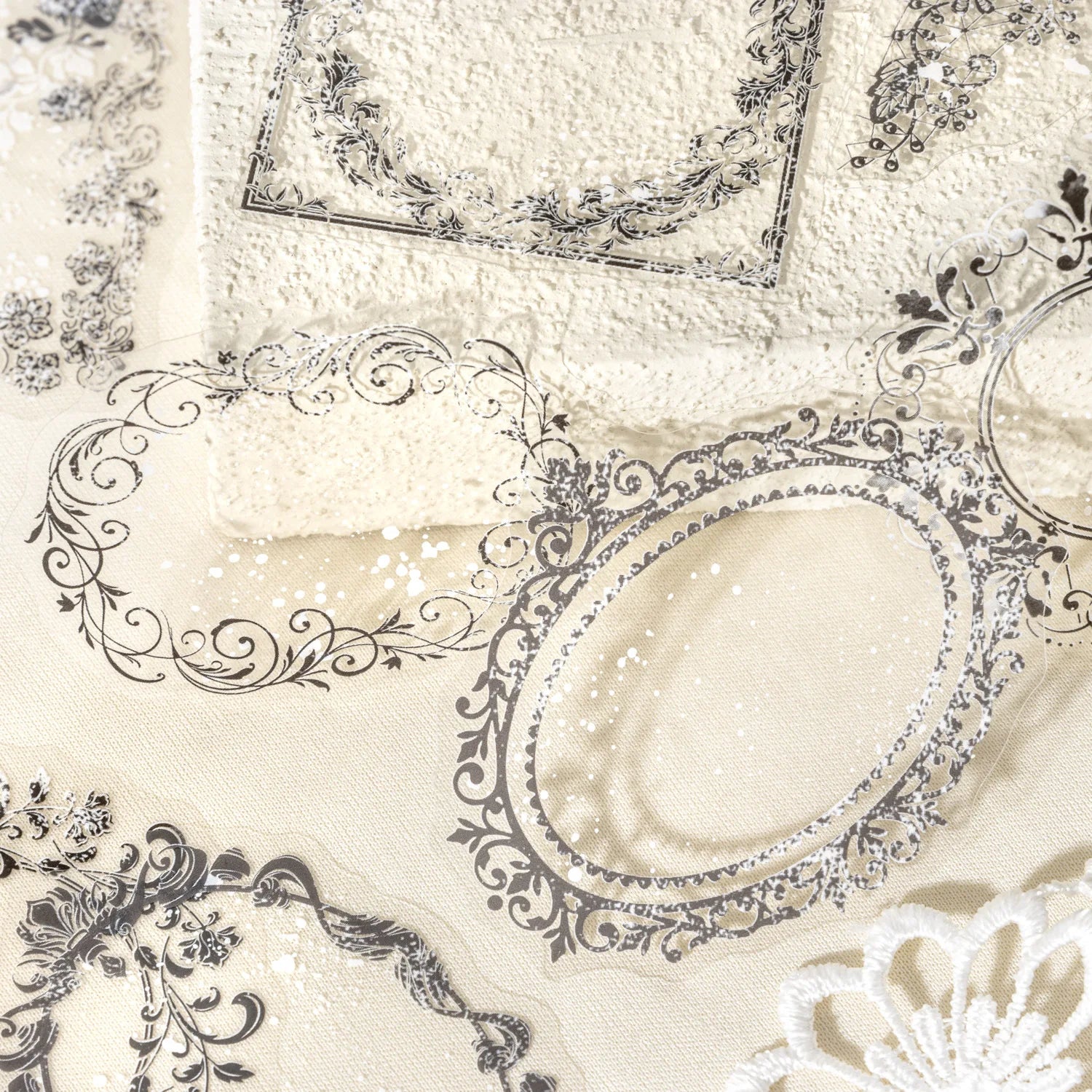 20 PET Stickers Per Pack Weaving Dream Lace Series Mottled Lace Handbook Decorative Material Stickers 6 Models