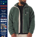 OEM Custom Label Winter Warm Zip up Sherpa Fleece Jacket Men Comfortable Shearling Coat Casual Zipper Jacket for Men