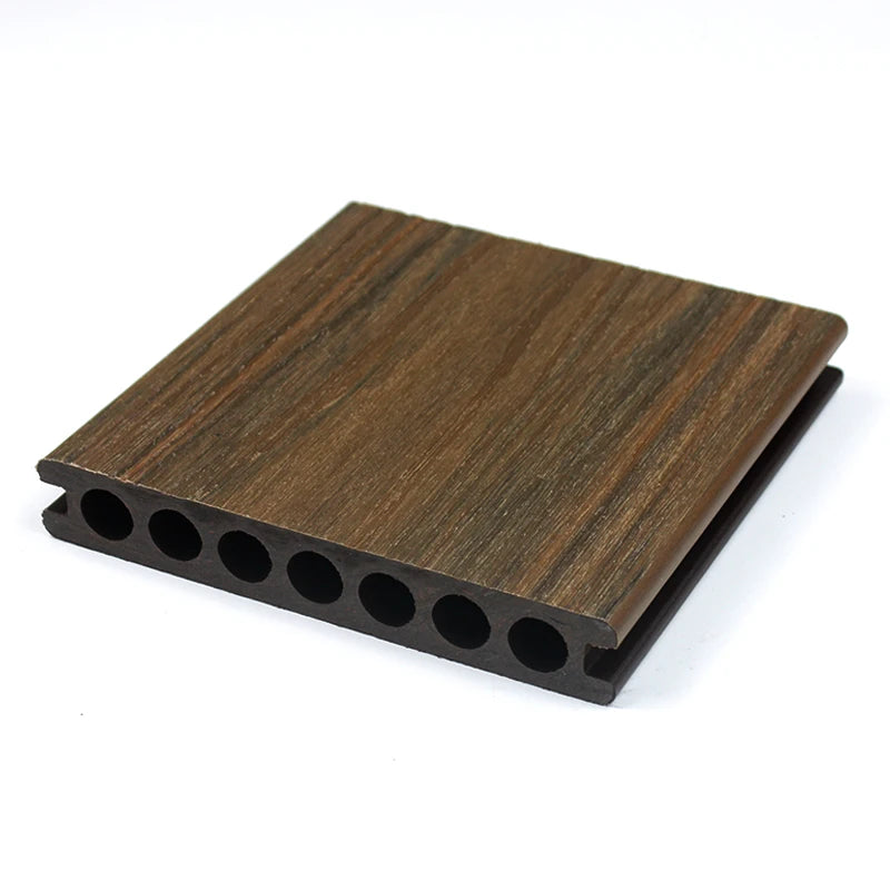 Outdoor Waterproof WPC Decking Floor 18mm Thick Teak Wood Plastic Composite Co-extrusion Extruded Anti-Slip for Garden Park Gym