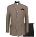 Indian Style Men's Suit 2 Piece Set Single Breasted Design Blazer Wedding Tuxedo Formal Groom Jacket Pants Elegant Men's Dress