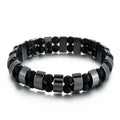 KALEN Peaceful Buddhist Hematite Link Bracelets With Tiger Eye Stone Beads