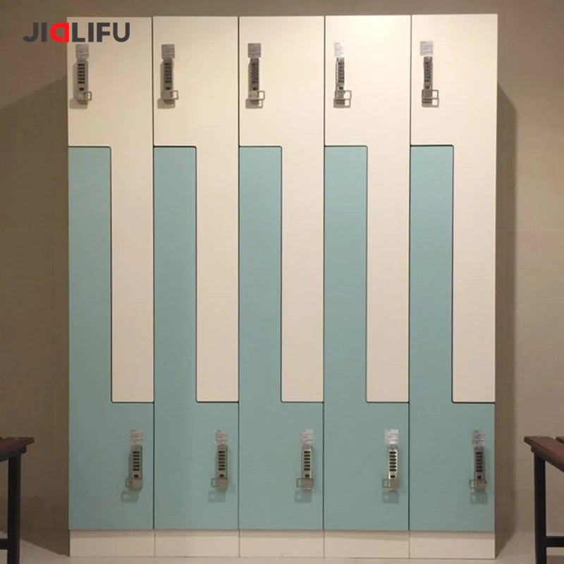 High-Quality L Shape Lockers for Sale Waterproof HPL Locker Cabinet for Gym and Office MegaBDM