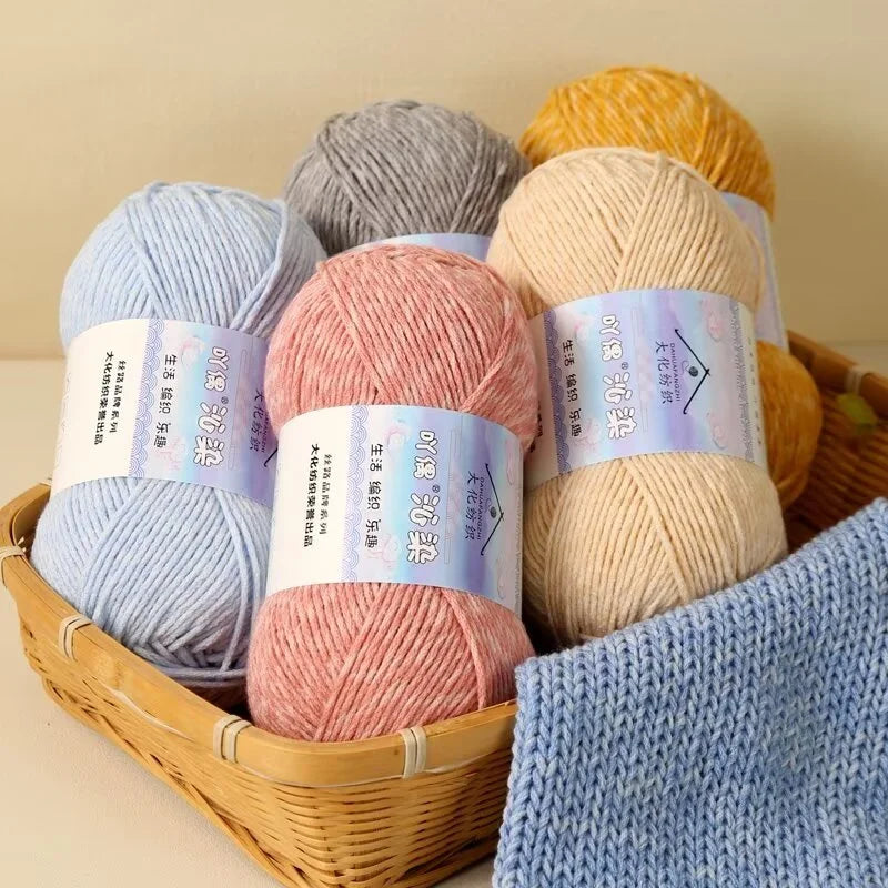 Manufacture AB Milk Cotton Yarn 100g 170m 30% Cotton 70% Acrylic Thread for Hand Crochet Knitting