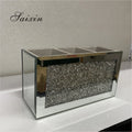SX-JB023 Modern Rectangular Storage Boxes Wholesale Home Table Accessories Crystal Crushed Diamond for Remote Injection