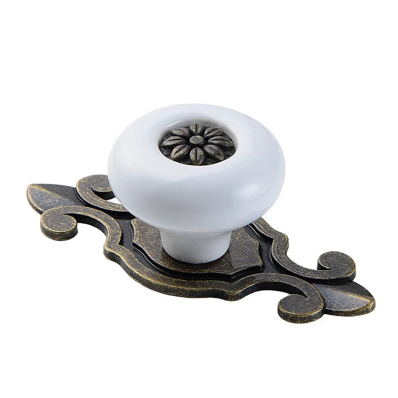 Wholesale Decorative Colorful Handle Round Ceramic Porcelain Door Knob