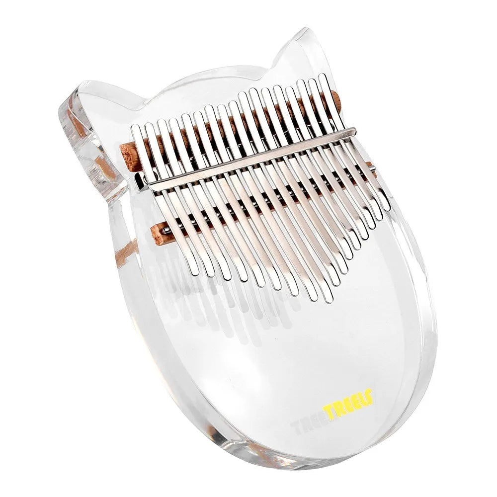 17 Keys Transparent Acrylic Thumb Piano Kalimba with Bag Tuning Hammer Cleaning Cloth Key Stickers Fingertip Protectors
