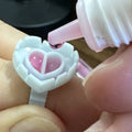 Heart Shape Plastic Eyelash Glue Ring pink Lash Extension Blossom Cup Holder Disposable