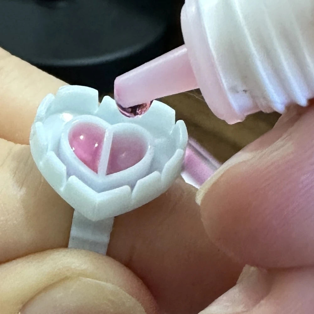 Heart Shape Plastic Eyelash Glue Ring pink Lash Extension Blossom Cup Holder Disposable