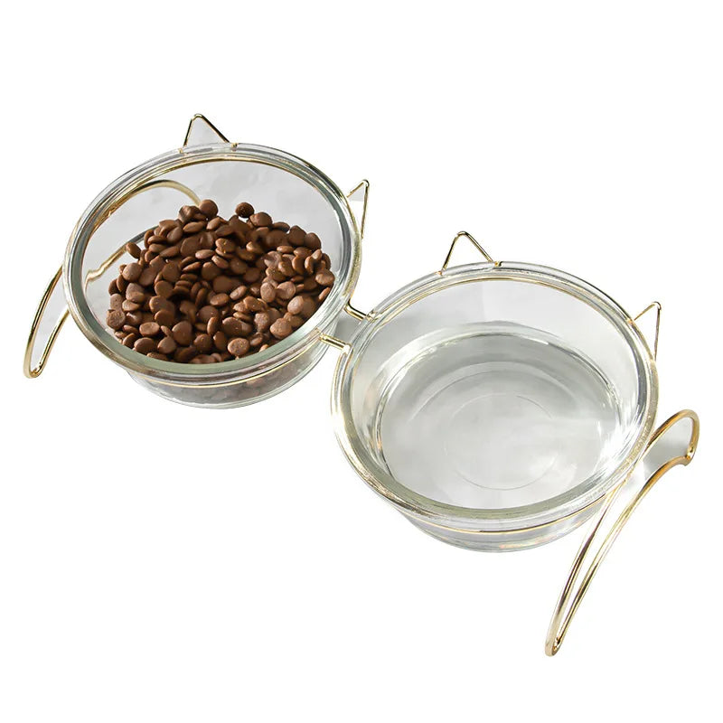 Tall  Bowl Double Bowl Pet Feeding Bowl