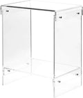 Clear Acrylic End Table 2 Tiers Nightstand for Living Room and Bedroom Easy Assembly 18*12 Inch 22 Inch High Side Table
