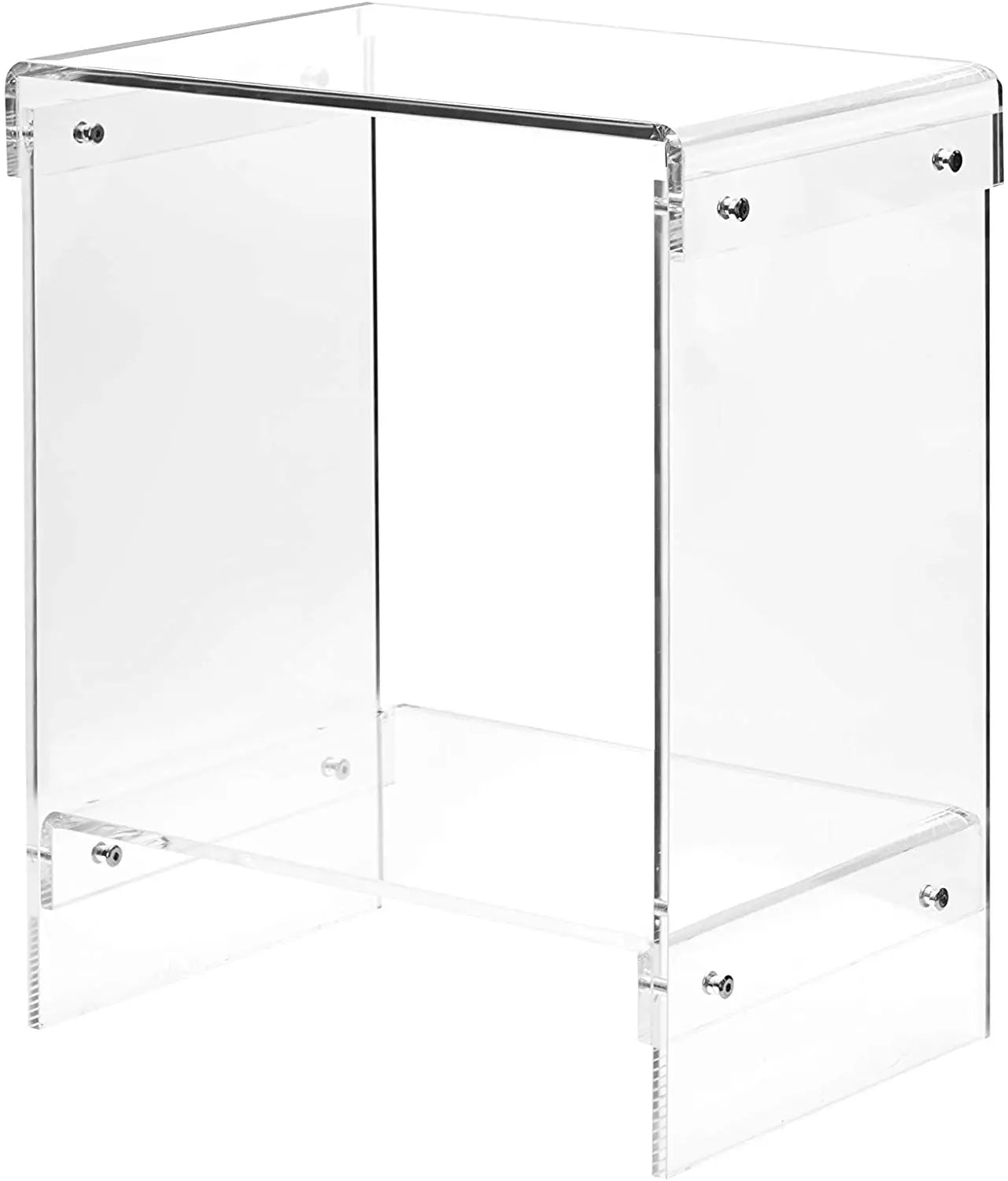 Clear Acrylic End Table 2 Tiers Nightstand for Living Room and Bedroom Easy Assembly 18*12 Inch 22 Inch High Side Table