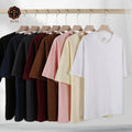 Women's Short Sleeve O-Neck T Shirts 100% Cotton Heavyweight Summer Fashion Unisex Basic Top Tees
