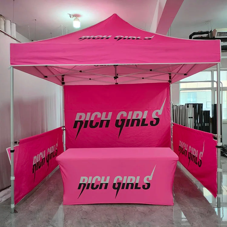 Sunshine pink Black logo Custom 10x10 Cheap Ez Easy up Canopy 3x3 Advertising Display Tent Outdoor Market Trade Show Tent