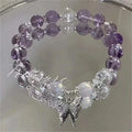 Lilac Purple Beaded Butterfly Bracelet for Girls High End Handmade Gift Bracelet for Best Friends