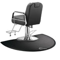 Black PU Modern Semi-Circle Anti-Fatigue Salon Floor Mats Washable & Cushioned for Hair Stylists