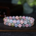 DIY Wholesale Natural Crystal 8mm Bead Colored Morganite Bracelet Healing Crystals