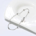 RINNTIN SB67 Korean Jewelry 925 Sterling Silver Side Chain Bracelet with 2.0mm Ball Beads for Women Men