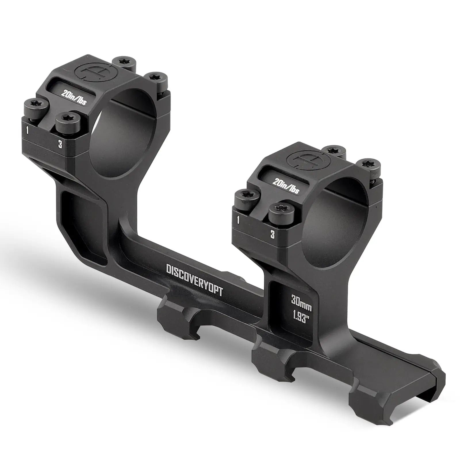 Discovery Optics Rigid Precision Mount 30mm 1 Inch 1.93inch Height Dual Rings Extended Cantilever Scope Mounts