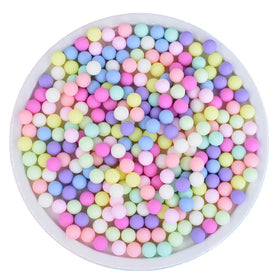 6mm Resin Accessories in Macaron Color No Hole Round Beads for DIY Jewelry Making Handmade Accessories