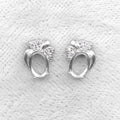 Sterling Silver 5*7mm Semi Mount Stud Earrings Empty Support Blank Claws Setting S925 Base Without Center Stone for DIY Inlay