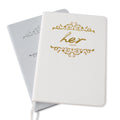 Luxury Elegant Custom Linen Fabric Cover His and Her Wedding Vows Notebook