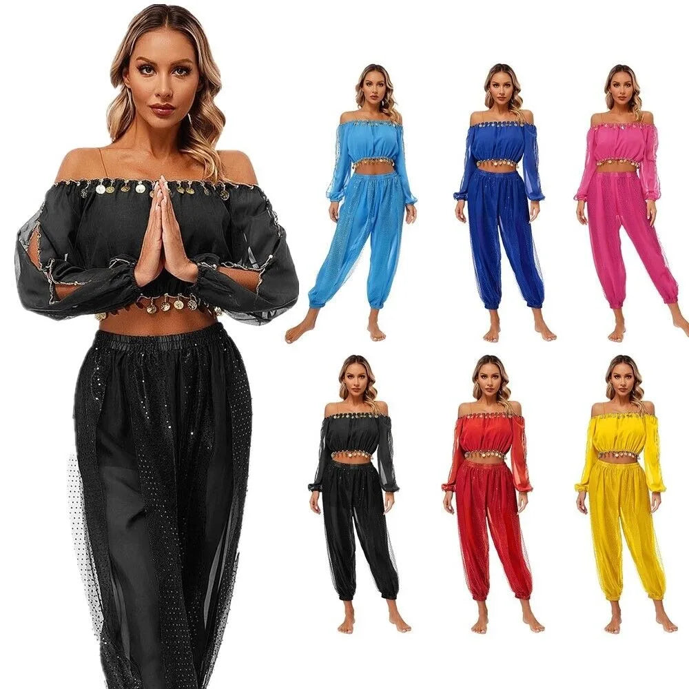 Belly Dance Dress Belly Crop Top Pants Suit Women Festival Performance Wear Outfits