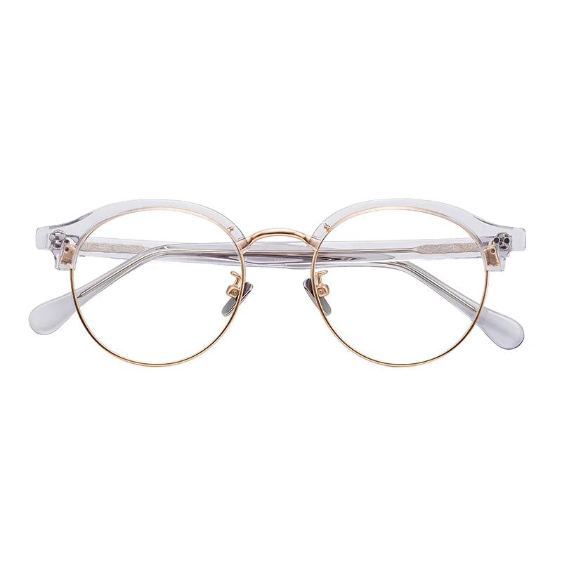 Italian Optic Cellulose Acetate Frame Glasses with Blue Light Blocking Oval Style for Diamond Face Shape