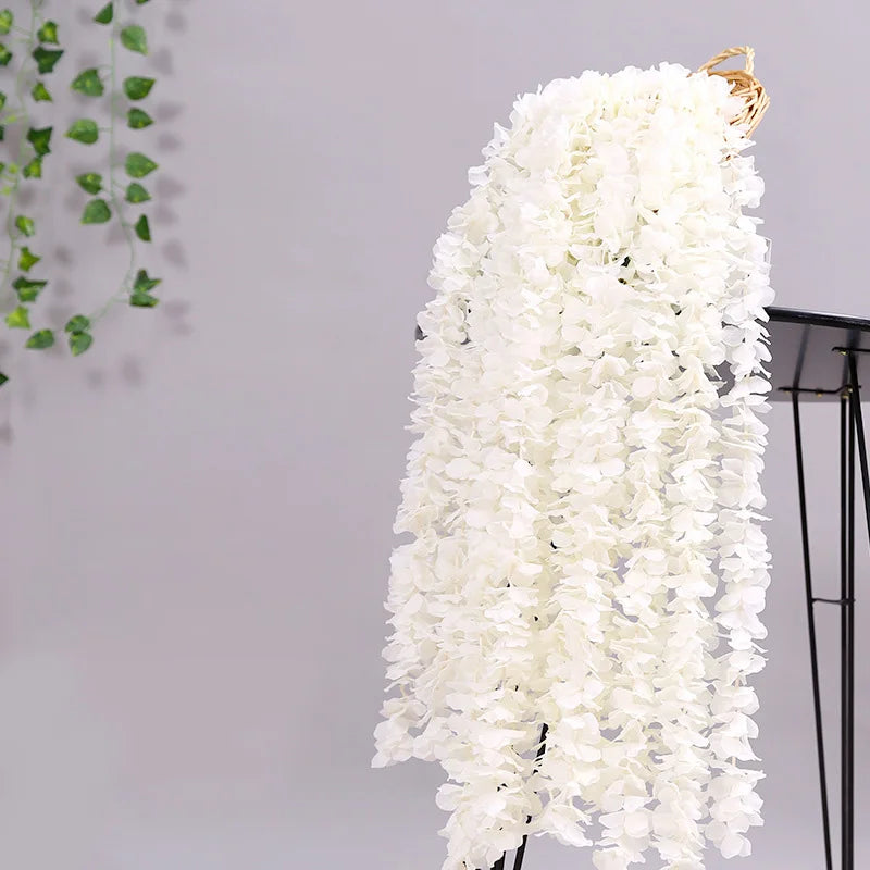 D-V001 Hot Sale Artificial String Hydrangea Flower Garland Silk Hanging Hydrangea Cattleya for Wedding Home Decor
