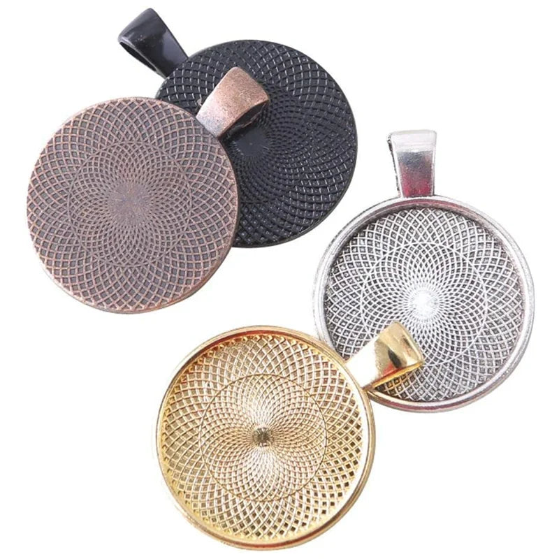 Wholesale Hot Selling 50 PCS 25mm Round Pendant Blank Bezel Tray 8for Jewelry Making Crafting/DIY Photo Pendant